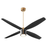 Quorum Home Oxygen - 3-116-4015 - 60"Ceiling Fan - Aged Brass W/ Black Blades