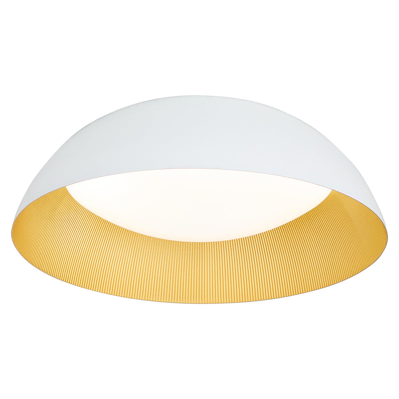 LUCCI 18” Ceiling Mount – White / Industrial Brass metal