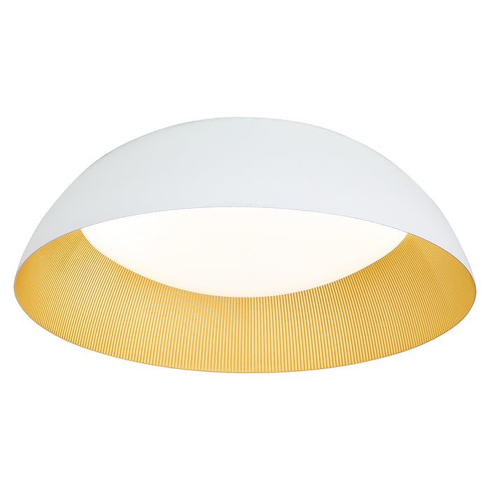 LUCCI 18” Ceiling Mount – White / Industrial Brass metal