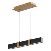 Quorum Home Oxygen - 3-24-1540 - LED Pendant - Aged Brass W/ Black Oak