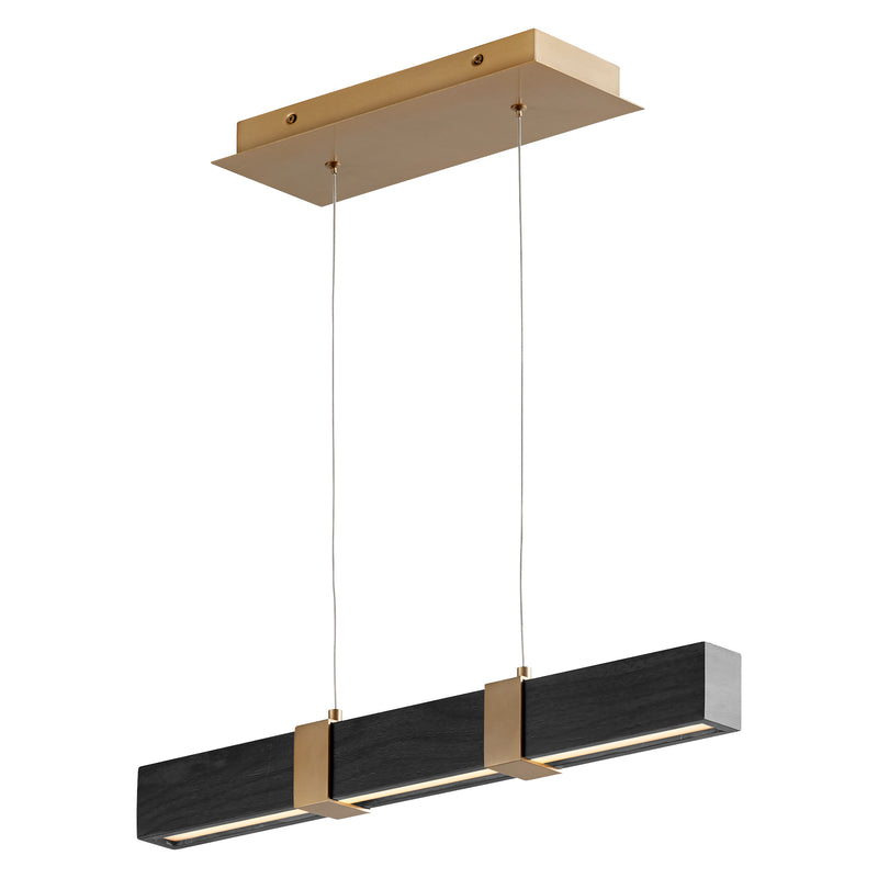 Quorum Home Oxygen - 3-24-1540 - LED Pendant - Aged Brass W/ Black Oak