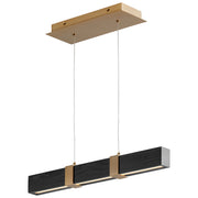 Quorum Home Oxygen - 3-24-1540 - LED Pendant - Aged Brass W/ Black Oak