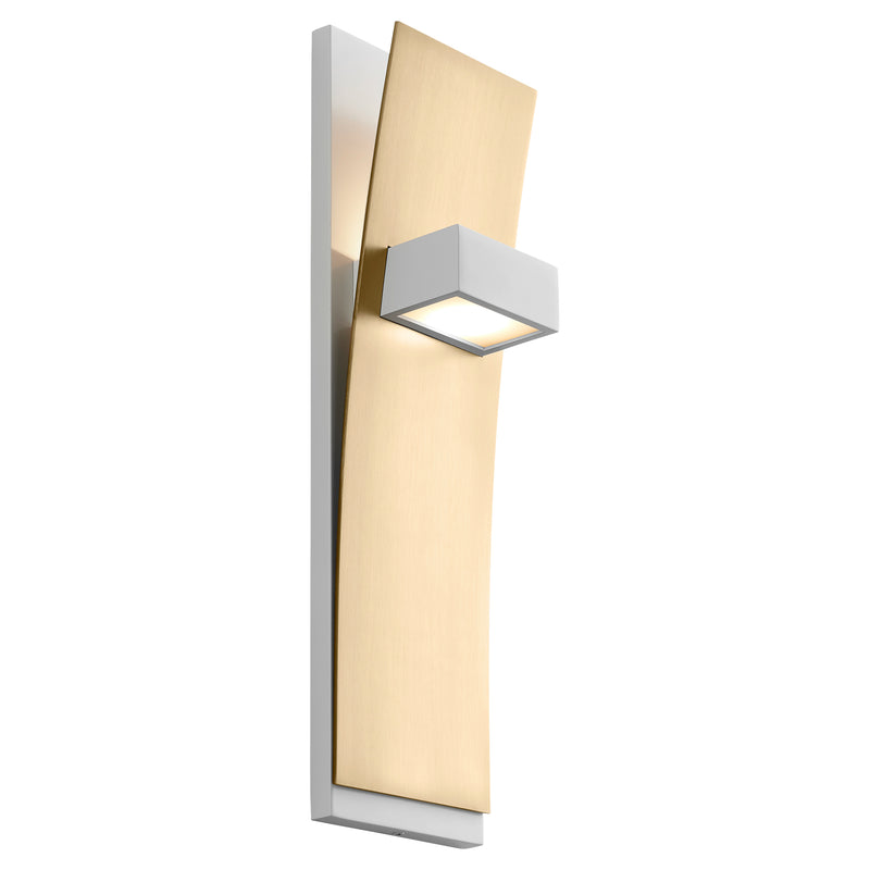 Quorum Home Oxygen - 3-400-640 - LED Wall Sconce - White W/ Aged Brass