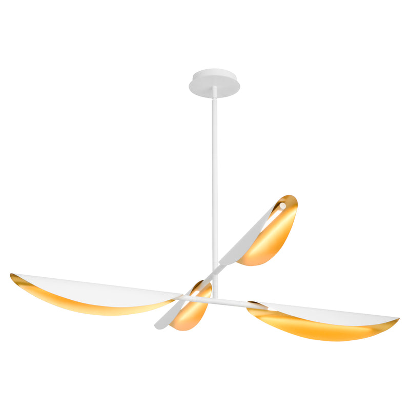 Quorum Home Oxygen - 3-407-640 - LED Chandelier - White W/ Aged Brass