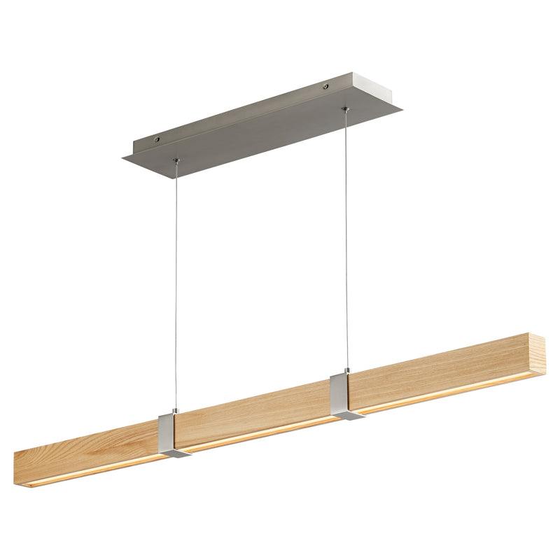 Quorum Home Oxygen - 3-48-5224 - LED Pendant - Satin Nickel W/ White Oak