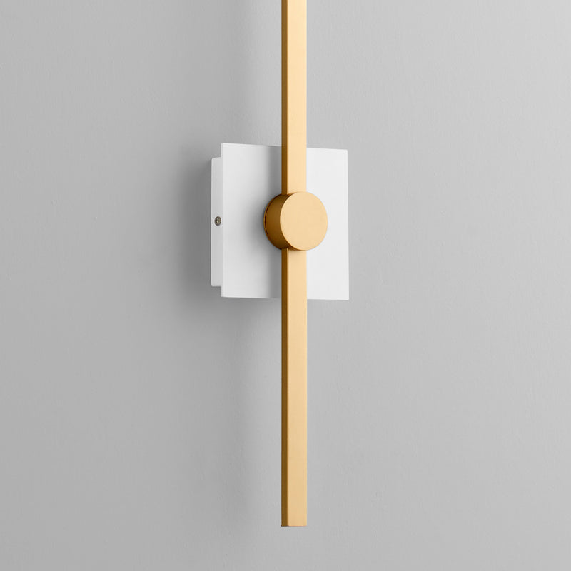 Quorum Home Oxygen - 3-52-650 - LED Wall Sconce - White W/ Industrial Brass