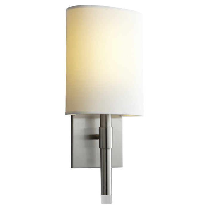 Quorum Home Oxygen - 3-587-124 - LED Wall Sconce - Satin Nickel W/ White Linen