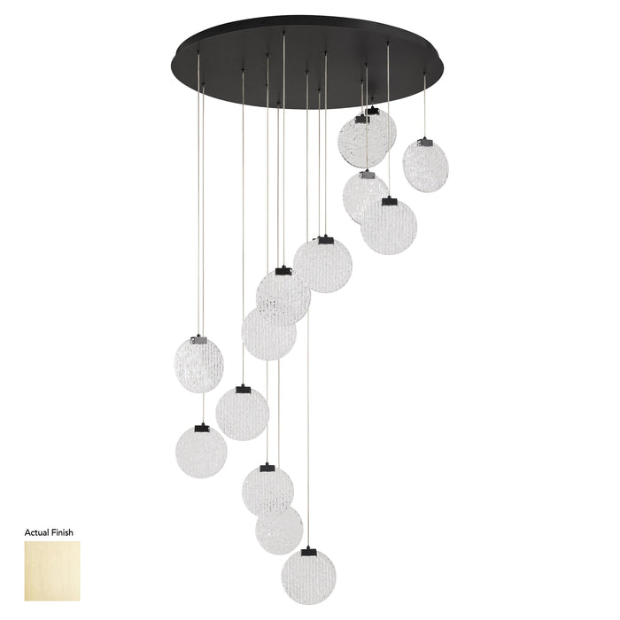 Axiom 15 Light 3CCT Pendant - Aged Brass