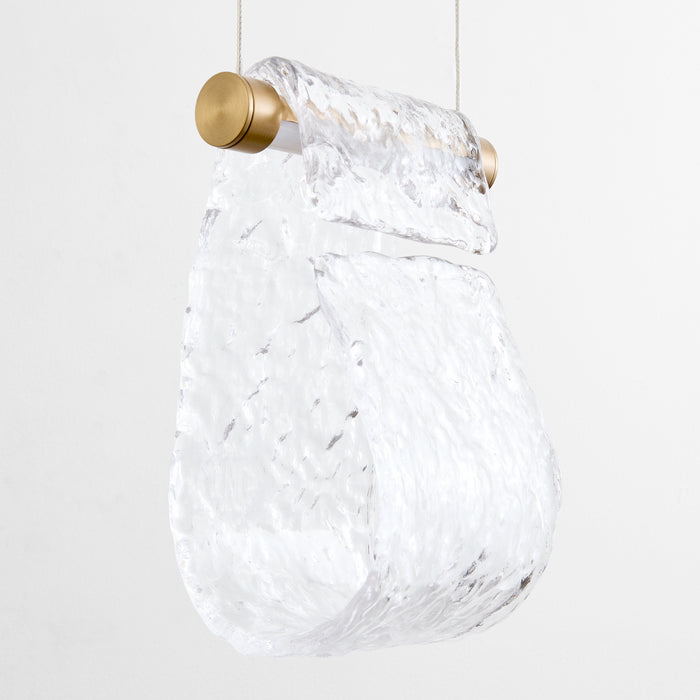 VEER 5 Light Pendant in Aged Brass