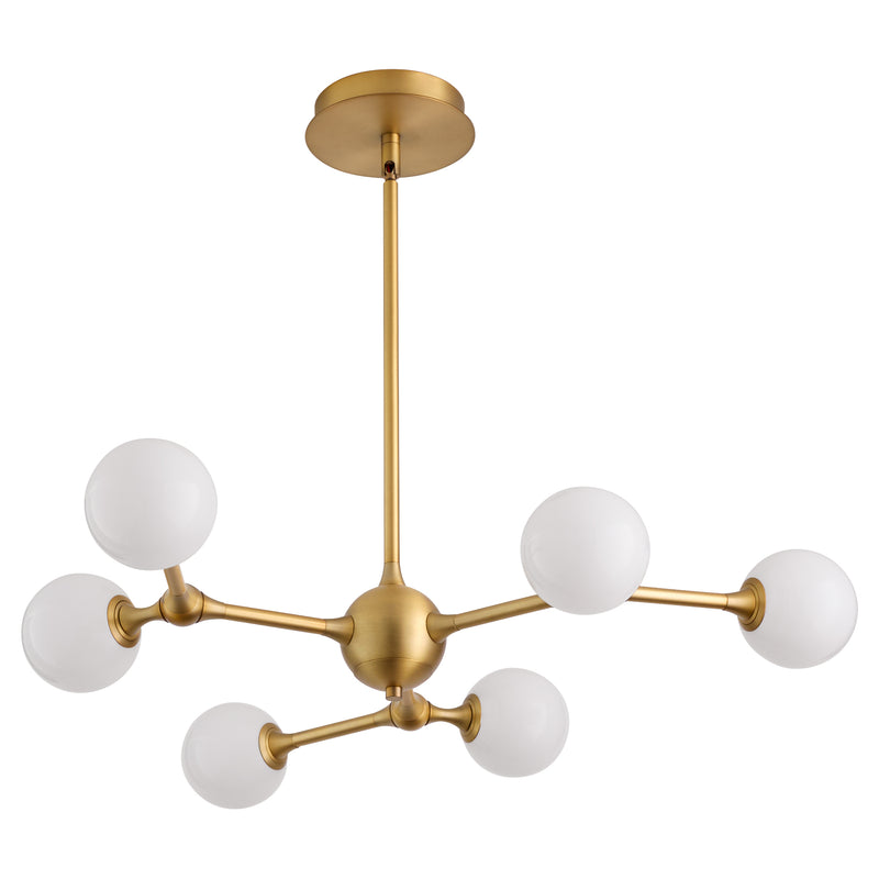 ORBE Six Light 5CCT Chandelier - Brushed Brass