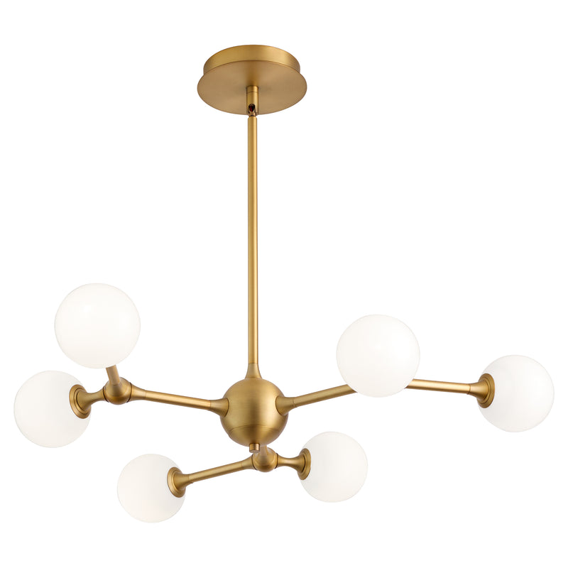 ORBE Six Light 5CCT Chandelier - Brushed Brass