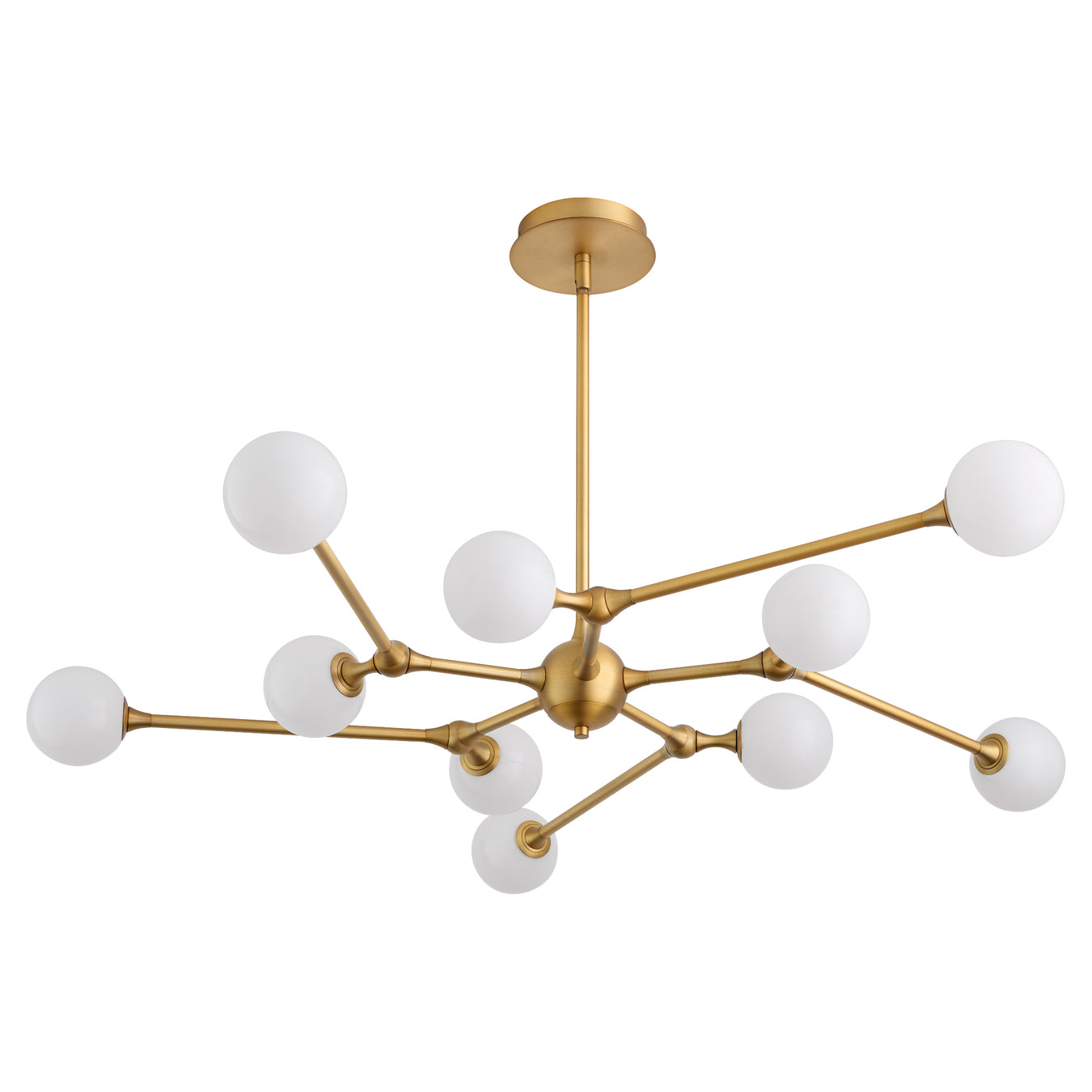 ORBE Ten Light 5CCT Chandelier - Brushed Brass