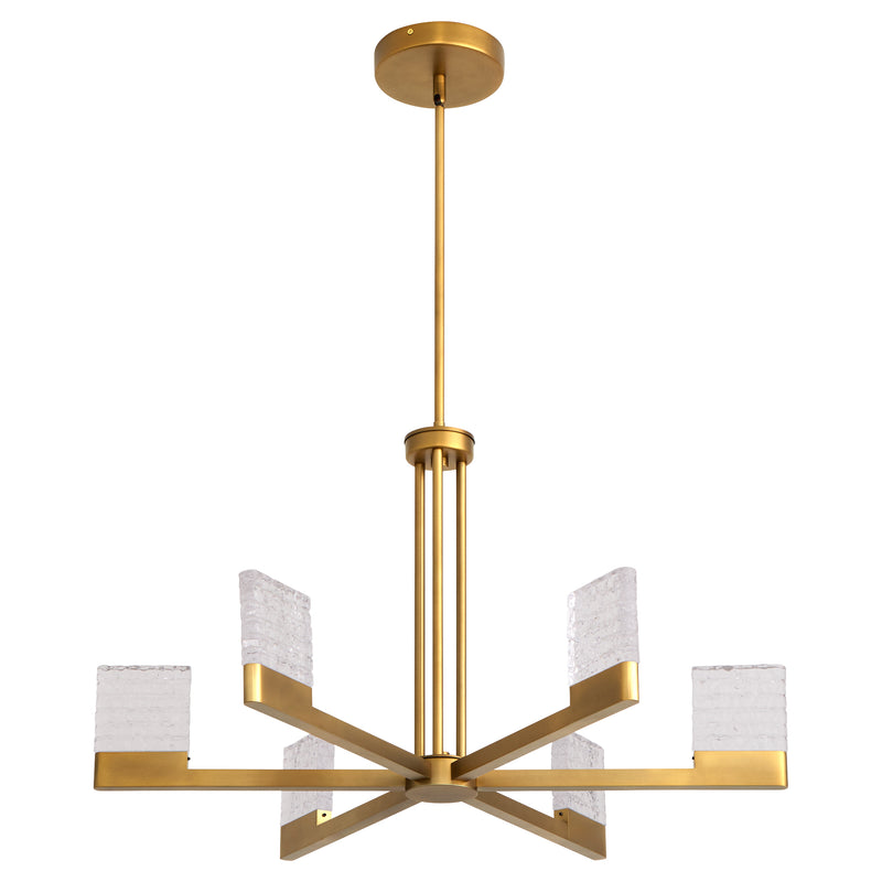 GAMMA 6 Light 5CCT LED Chandelier in Brushed Brass