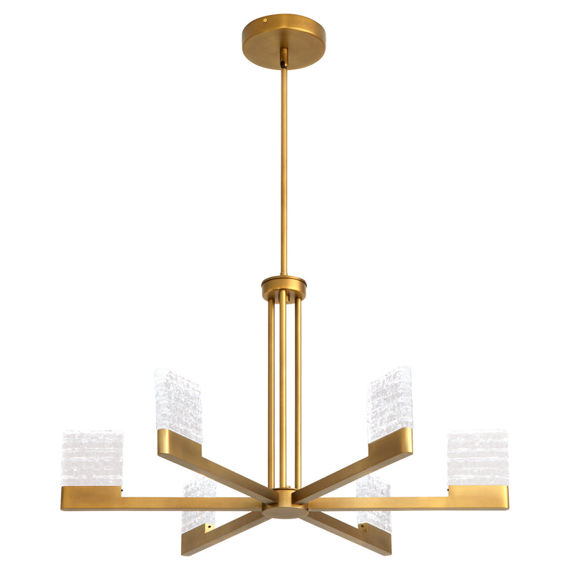 GAMMA 6 Light 5CCT LED Chandelier in Brushed Brass
