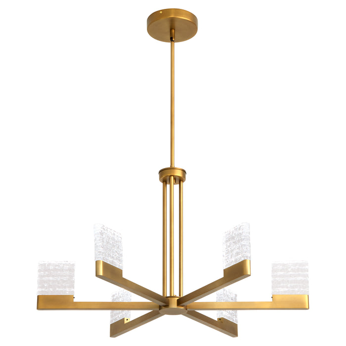 GAMMA 6 Light 5CCT LED Chandelier in Brushed Brass