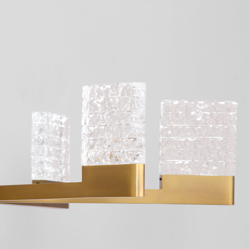 GAMMA 6 Light 5CCT LED Chandelier in Brushed Brass