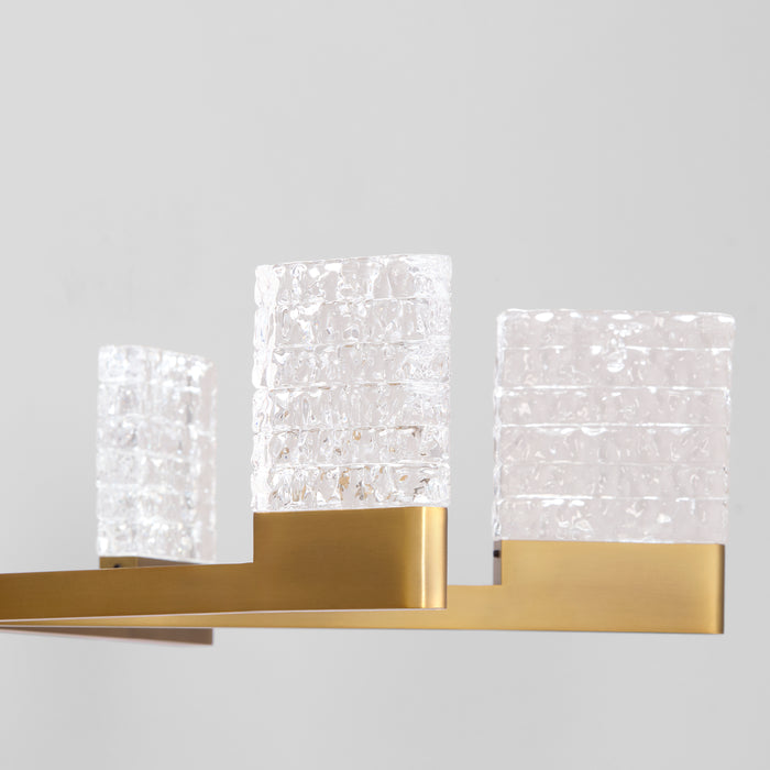 GAMMA 6 Light 5CCT LED Chandelier in Brushed Brass