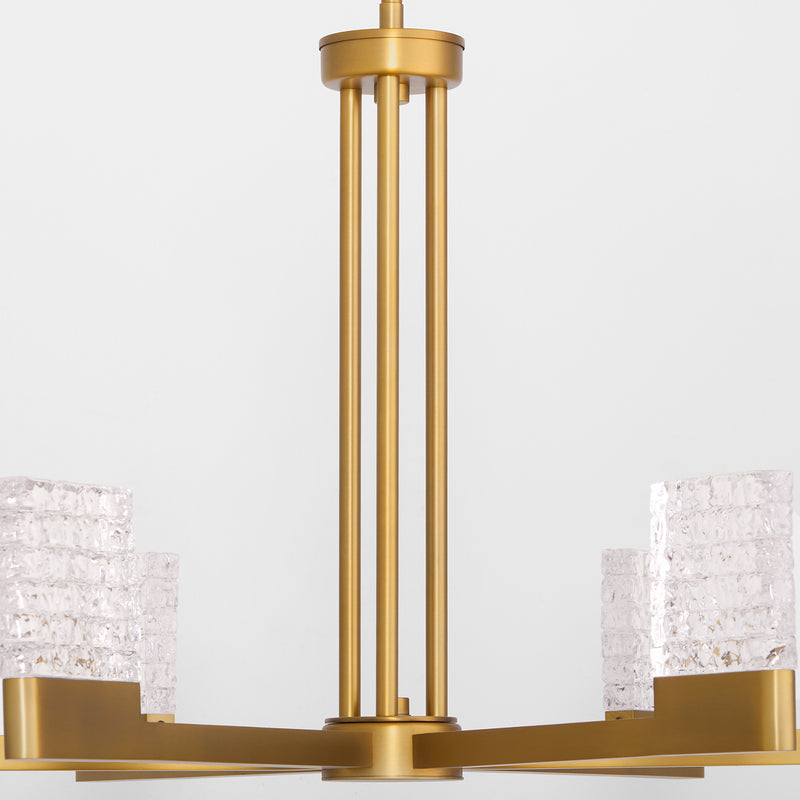 GAMMA 6 Light 5CCT LED Chandelier in Brushed Brass