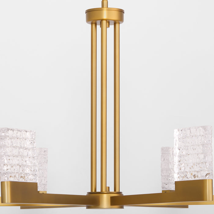 GAMMA 6 Light 5CCT LED Chandelier in Brushed Brass