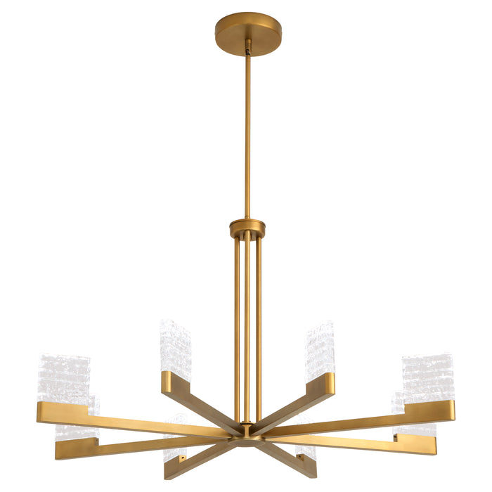 GAMMA 8 Light 5CCT LED Chandelier in Brushed Brass