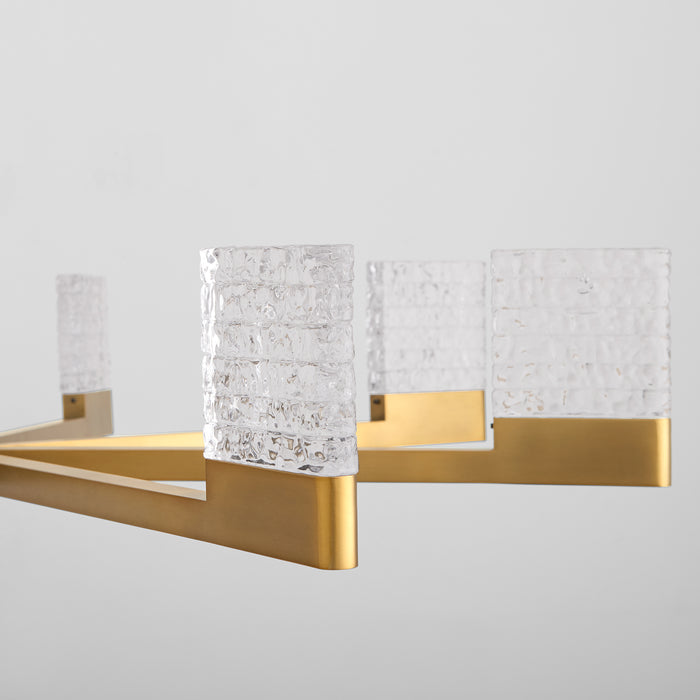 GAMMA 8 Light 5CCT LED Chandelier in Brushed Brass