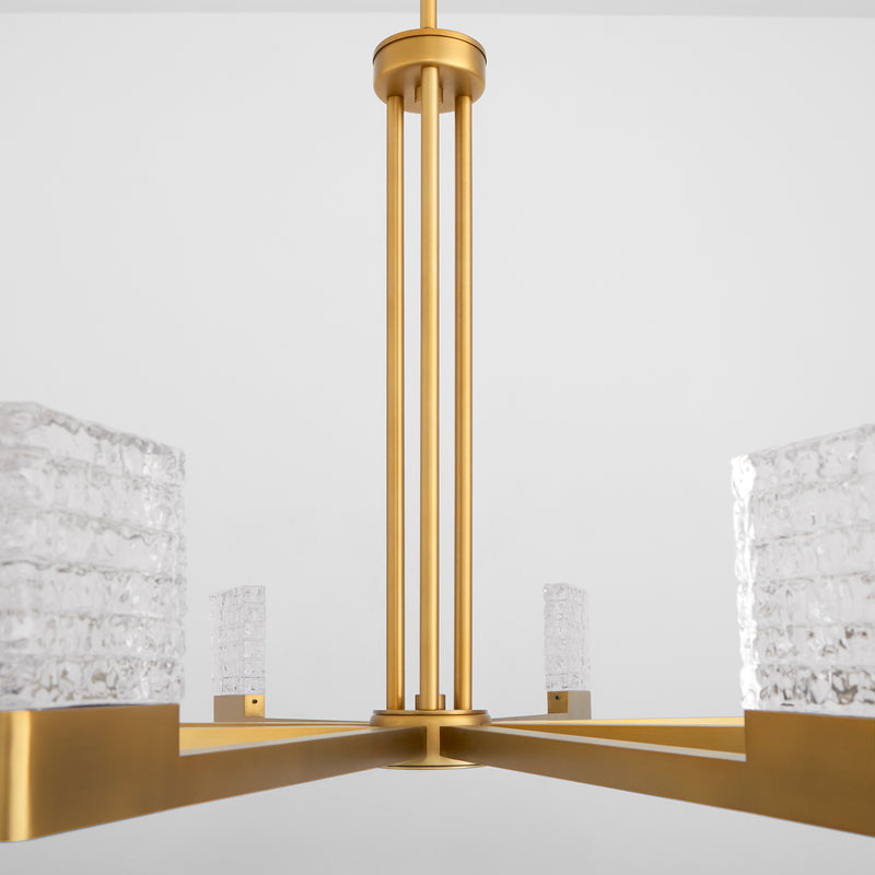 GAMMA 8 Light 5CCT LED Chandelier in Brushed Brass