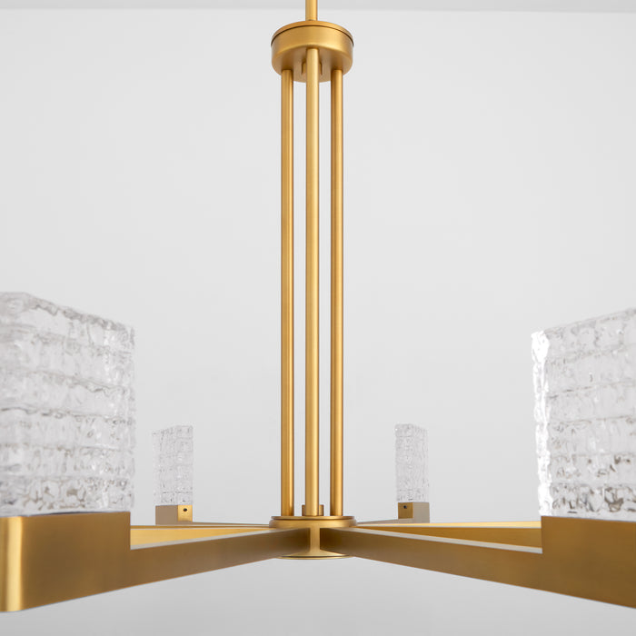 GAMMA 8 Light 5CCT LED Chandelier in Brushed Brass