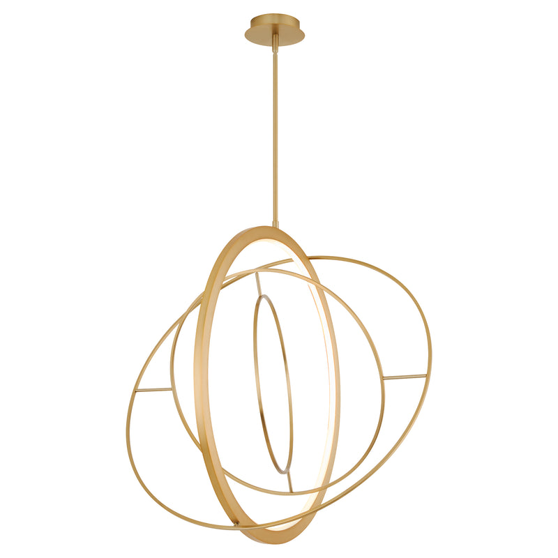 GALILEI 29" 5CCT LED Pendant in Aged Brass