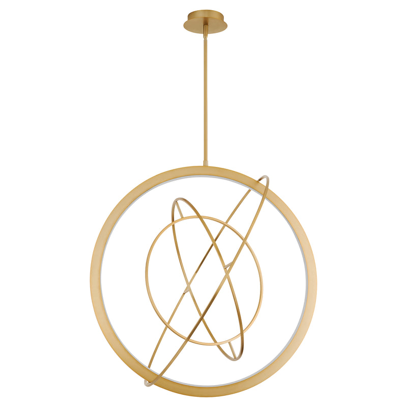 GALILEI 29" 5CCT LED Pendant in Aged Brass