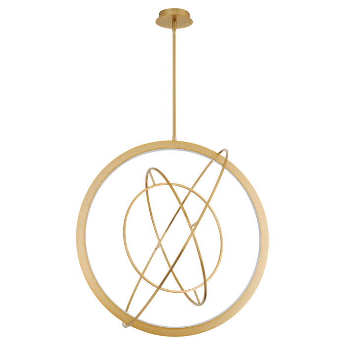 GALILEI 29" 5CCT LED Pendant in Aged Brass