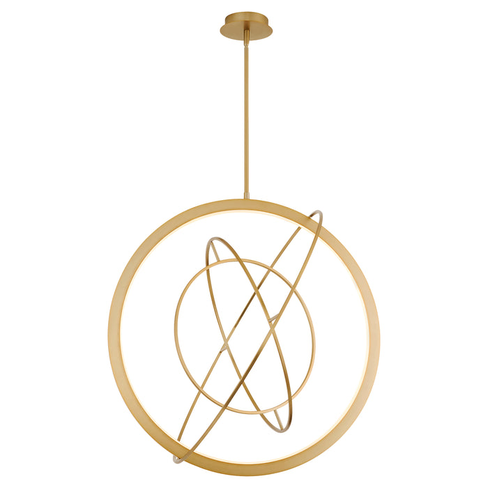GALILEI 29" 5CCT LED Pendant in Aged Brass
