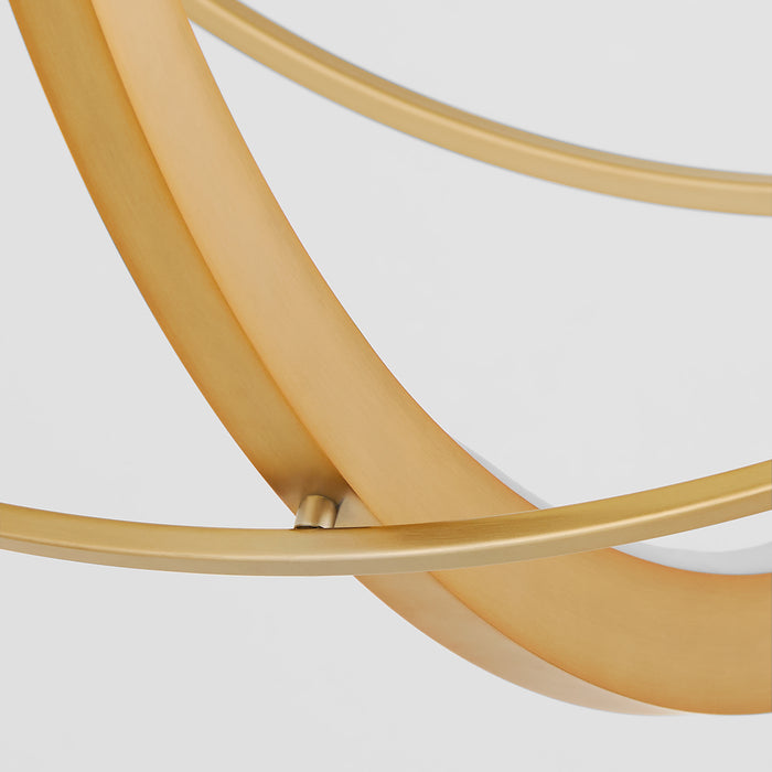 GALILEI 29" 5CCT LED Pendant in Aged Brass