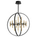 Quorum Home Oxygen - 3-685-1540 - LED Chandelier - Black W/ Aged Brass