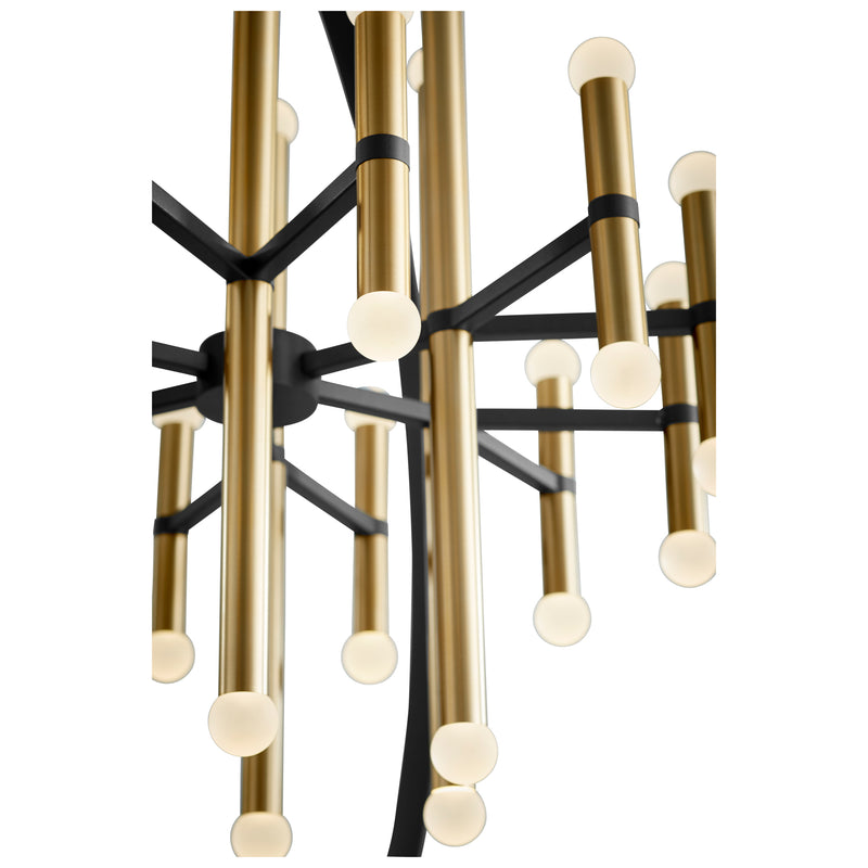 Quorum Home Oxygen - 3-685-1540 - LED Chandelier - Black W/ Aged Brass
