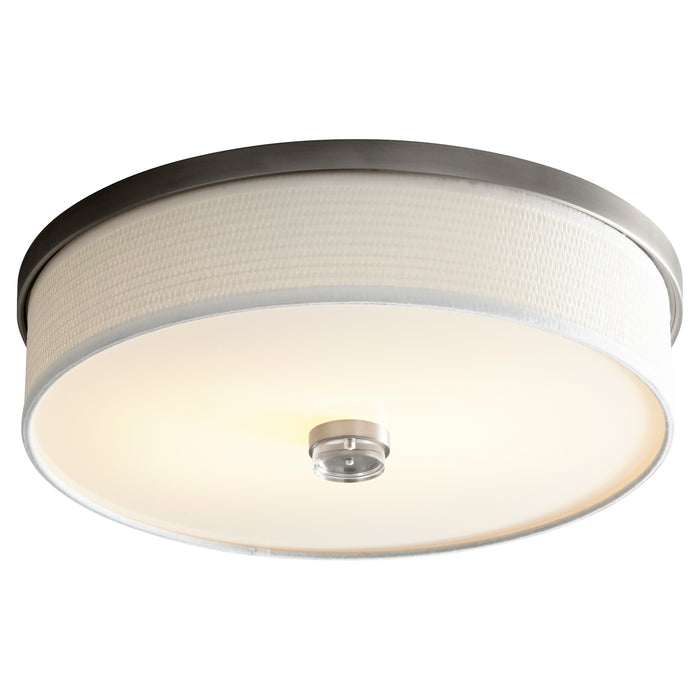 Quorum Home Oxygen - 3-694-24 - LED Ceiling Mount - Satin Nickel W/ White Grass