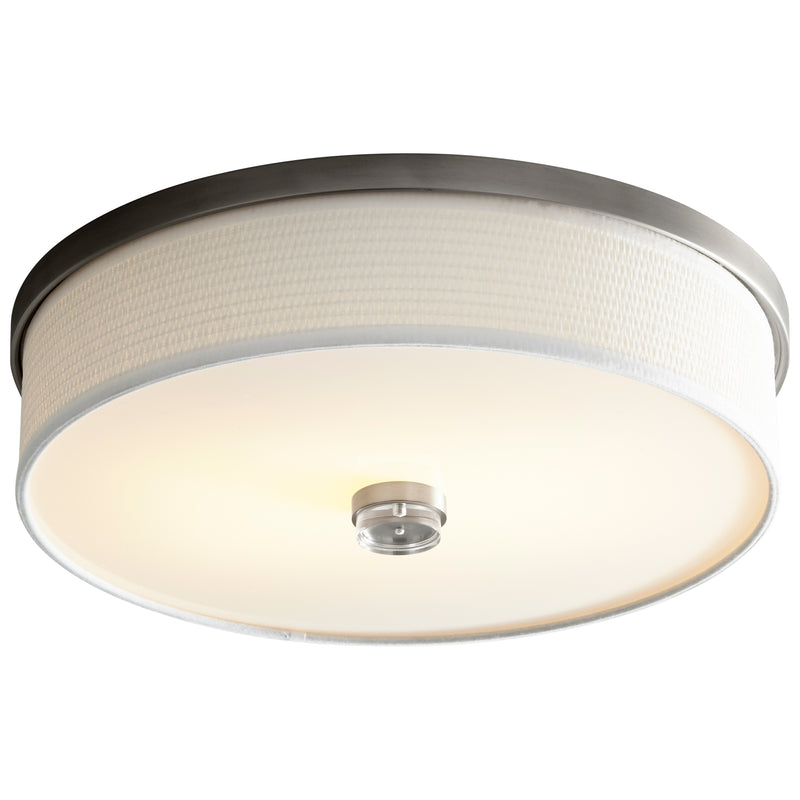 Quorum Home Oxygen - 3-694-24 - LED Ceiling Mount - Satin Nickel W/ White Grass