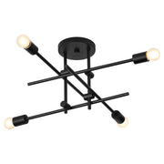 MIKA Four Light SEMI-FLUSH - Black
