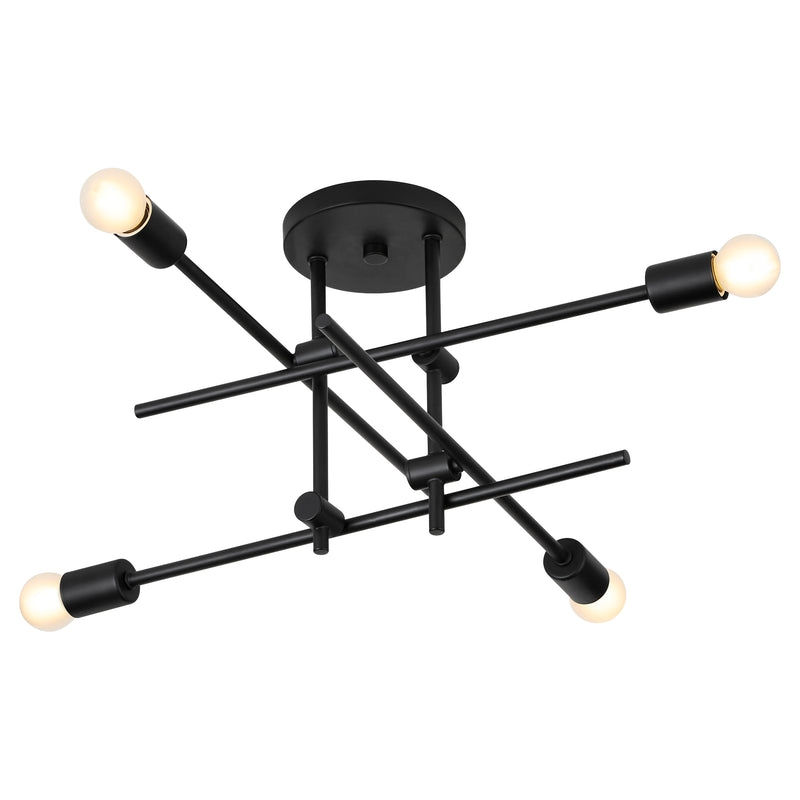 MIKA Four Light SEMI-FLUSH - Black