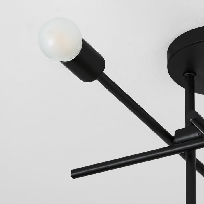 MIKA Four Light SEMI-FLUSH - Black