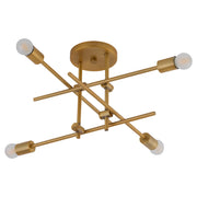 MIKA Four Light SEMI-FLUSH - Brushed Brass