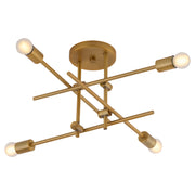 MIKA Four Light SEMI-FLUSH - Brushed Brass