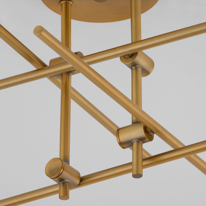MIKA Four Light SEMI-FLUSH - Brushed Brass