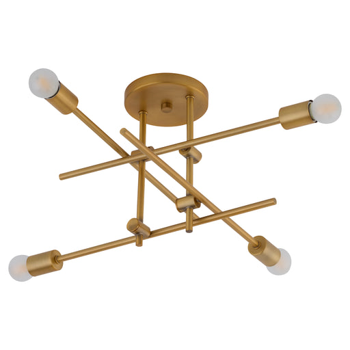 MIKA Four Light SEMI-FLUSH - Brushed Brass