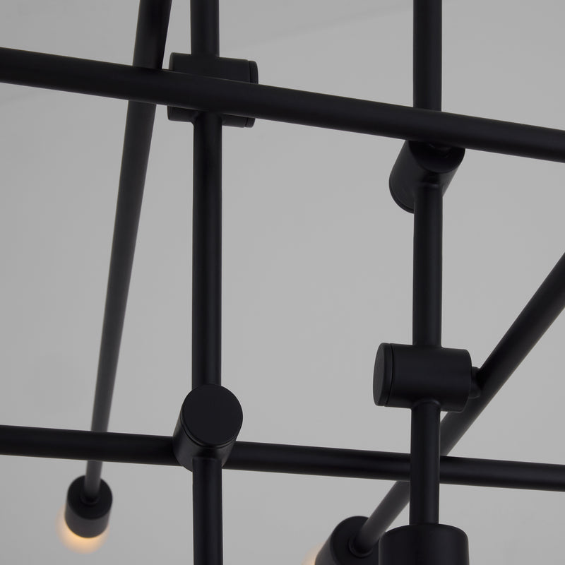 MIKA Ten Light Chandelier - Black