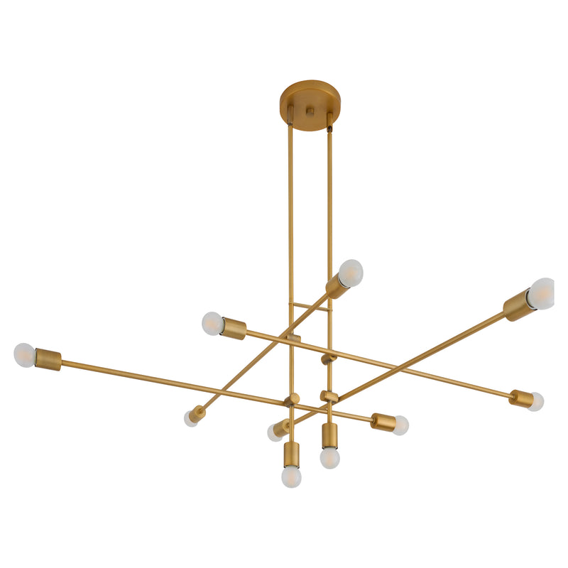 MIKA Ten Light Chandelier - Brushed Brass