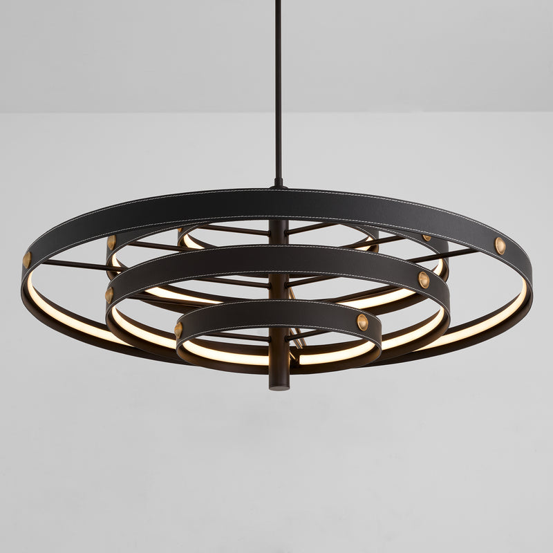 BOREALIS 36" Leather Pendant - Black
