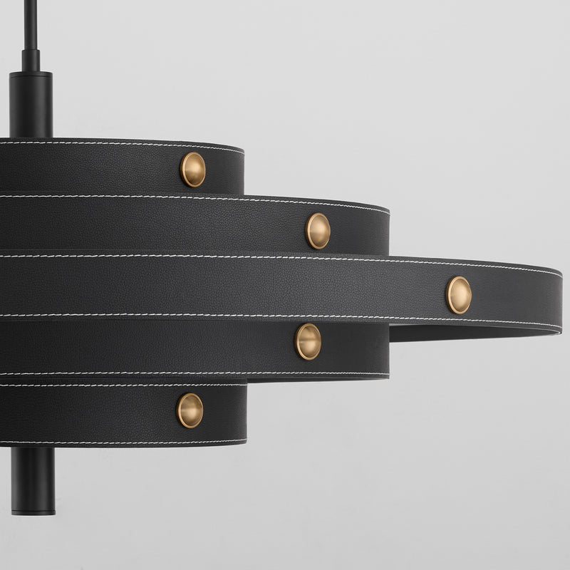 BOREALIS 36" Leather Pendant - Black
