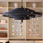 BOREALIS 36" Leather Pendant - Black