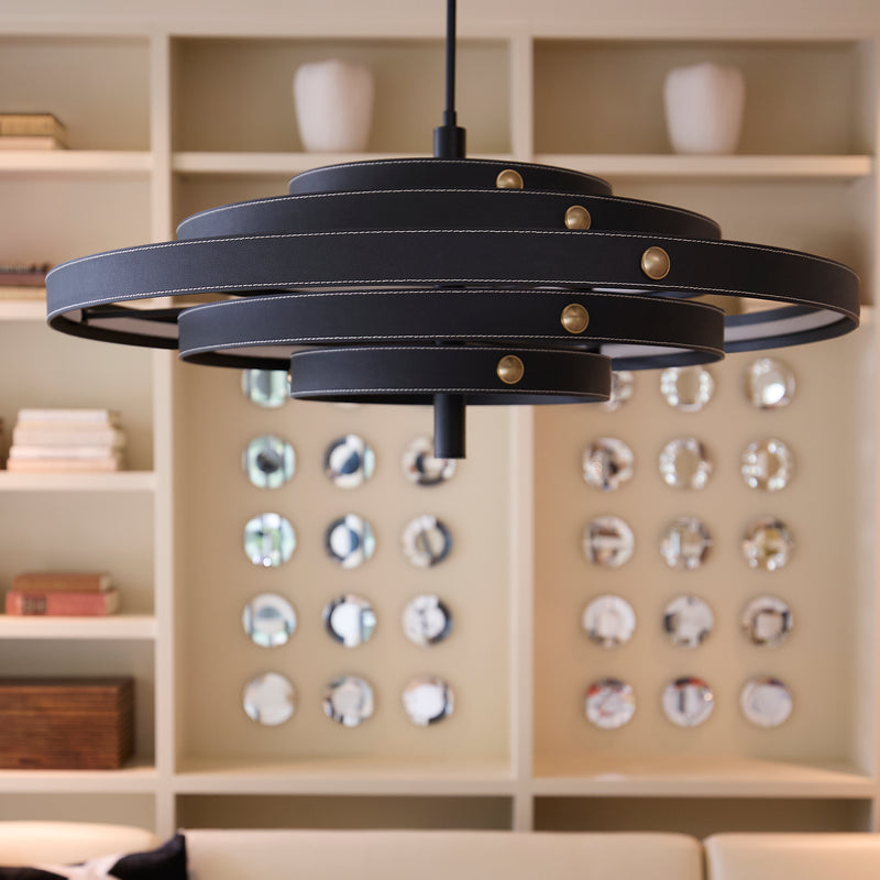 BOREALIS 36" Leather Pendant - Black