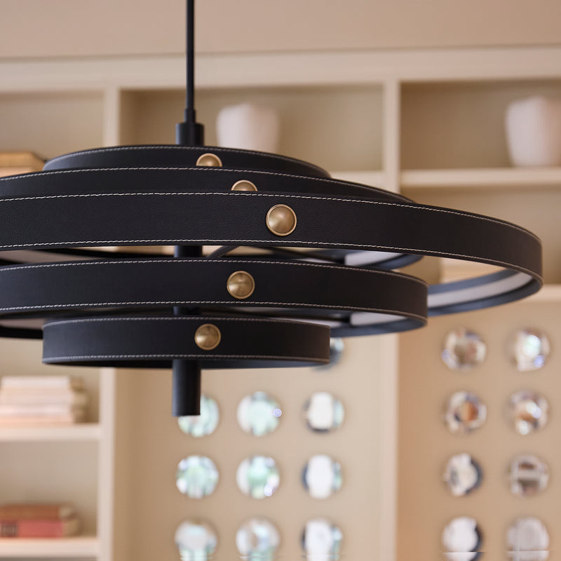 BOREALIS 36" Leather Pendant - Black
